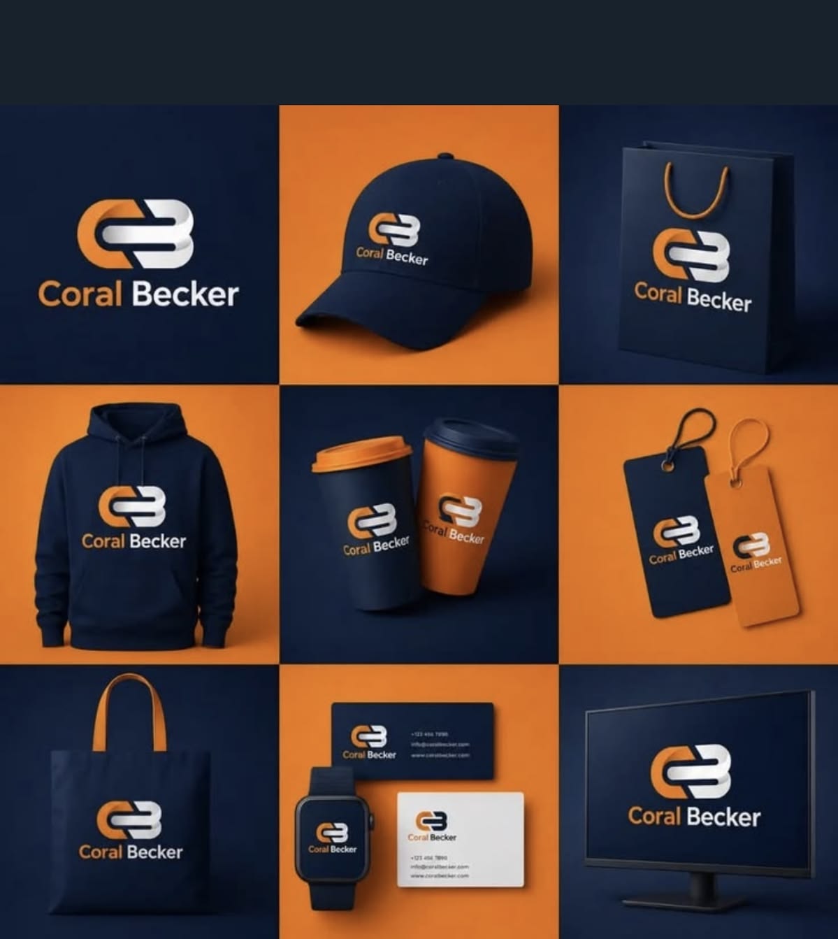 Coral Becker product branding mockup